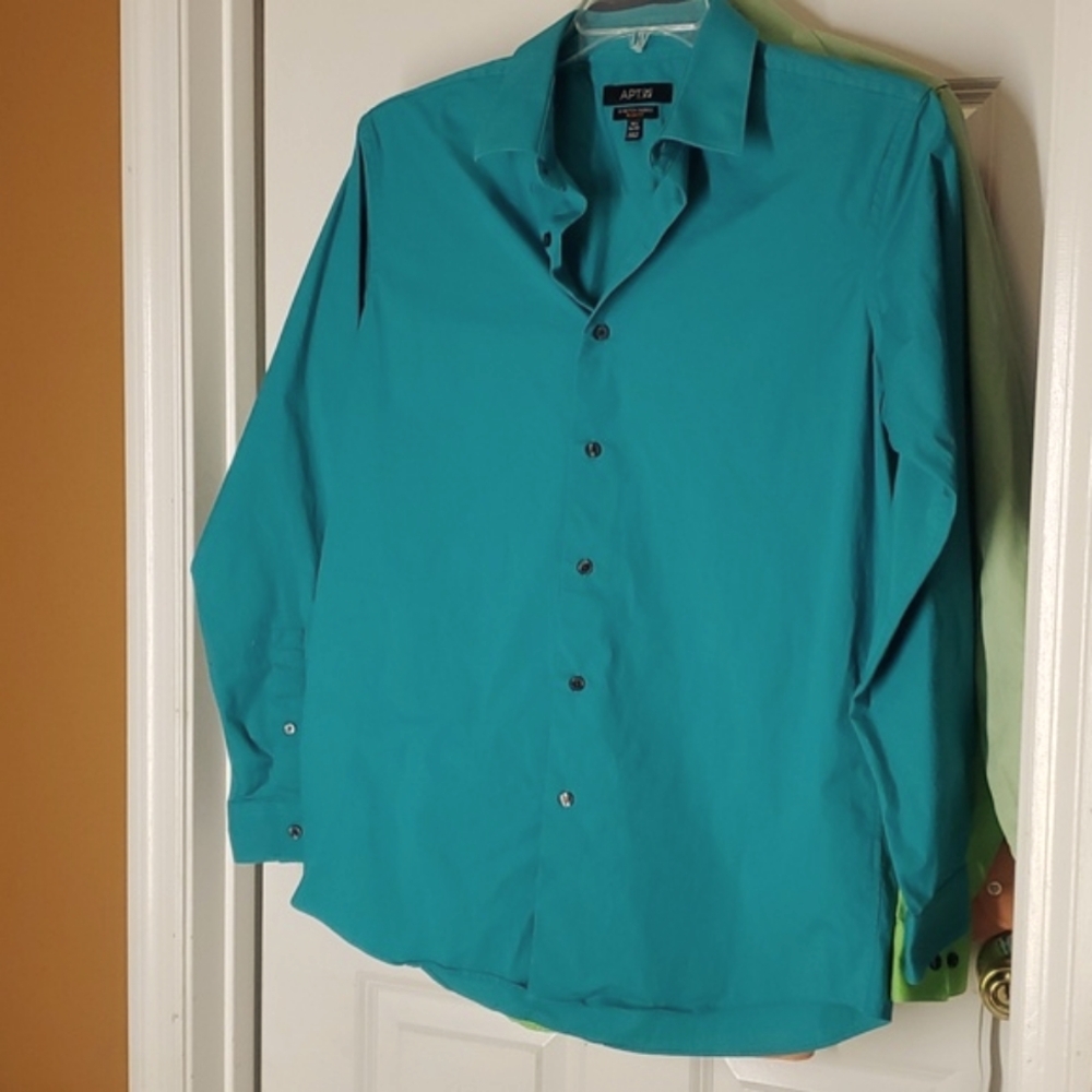 NWOT APT.9 Men's 16-1/2 (34/35) slim fit Teal dress shirt
